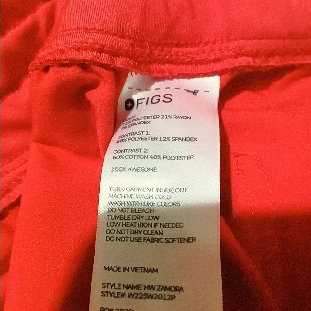 Figs Scrub Shocking Pink High waisted Zamora Joggers Medium Petite M/P - Picture 5 of 5